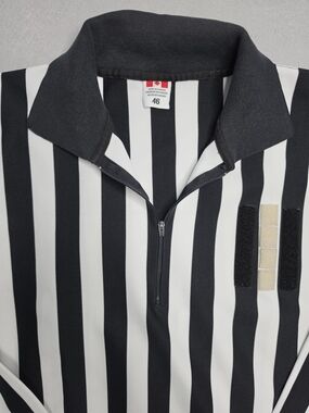CCM Hockey Referee Jersey Adult 46 XL Made In Canada Zip Snap Sleeve Officials